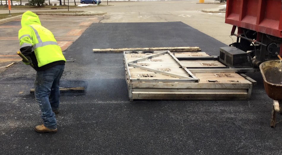 Infrared patch work in commercial Parking lot