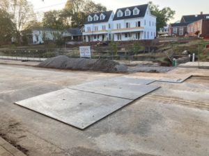 photo of an asphalt repair prep of an asphalt trench repair for Nashville plumbers in Davidson County